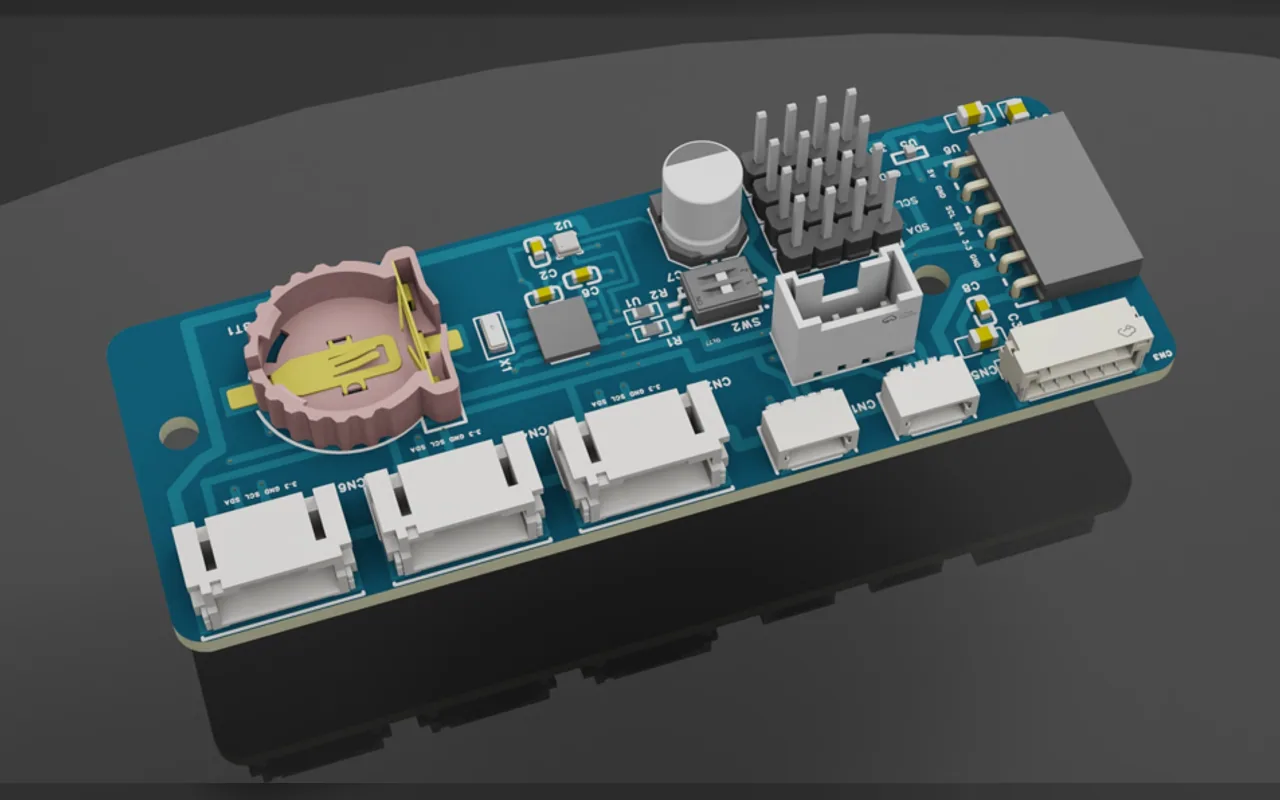 Project Aura AQ Sensor Hub PCB from the MakerWorld BOM