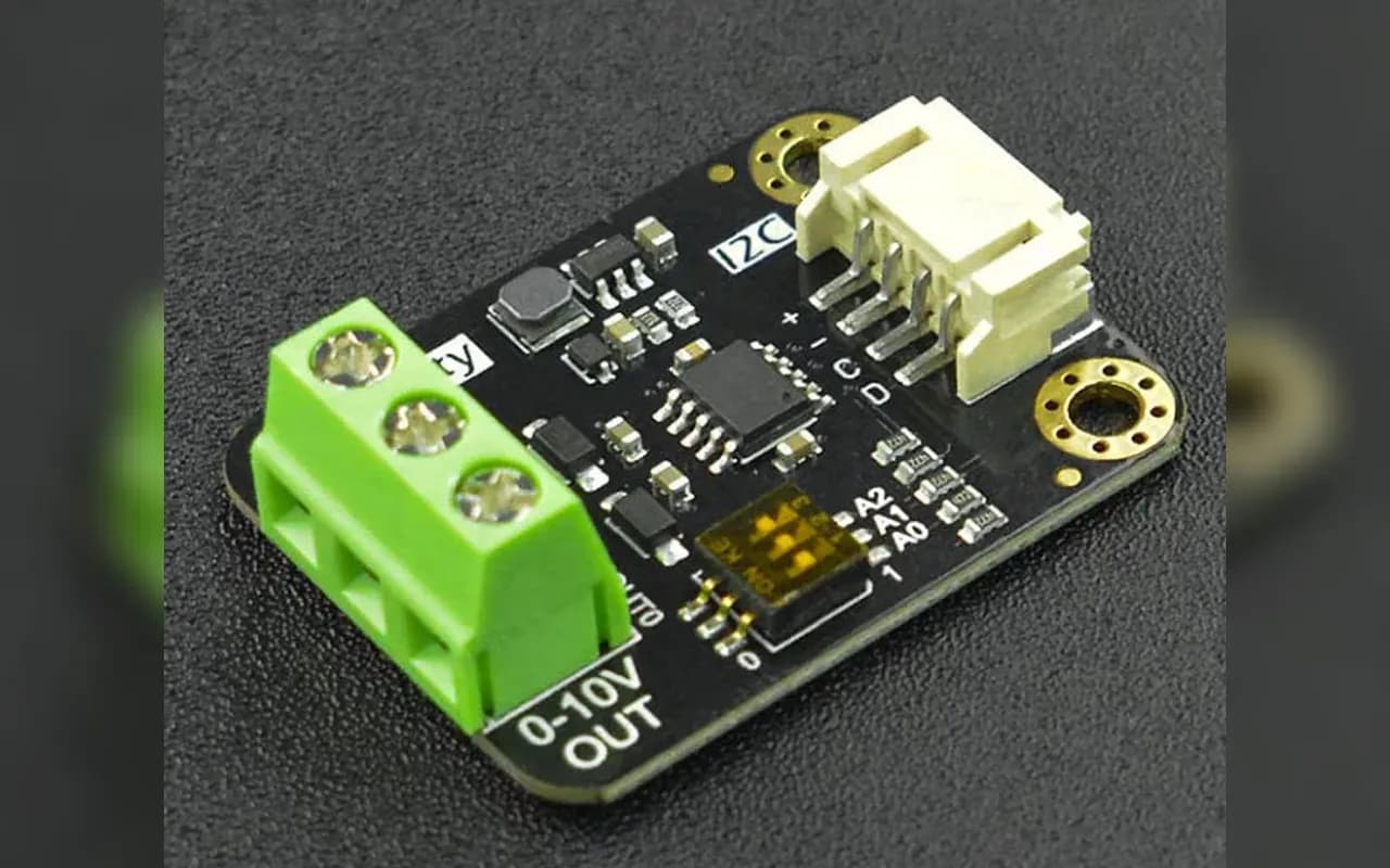 DFRobot GP8403 0-10V DAC module from the MakerWorld BOM