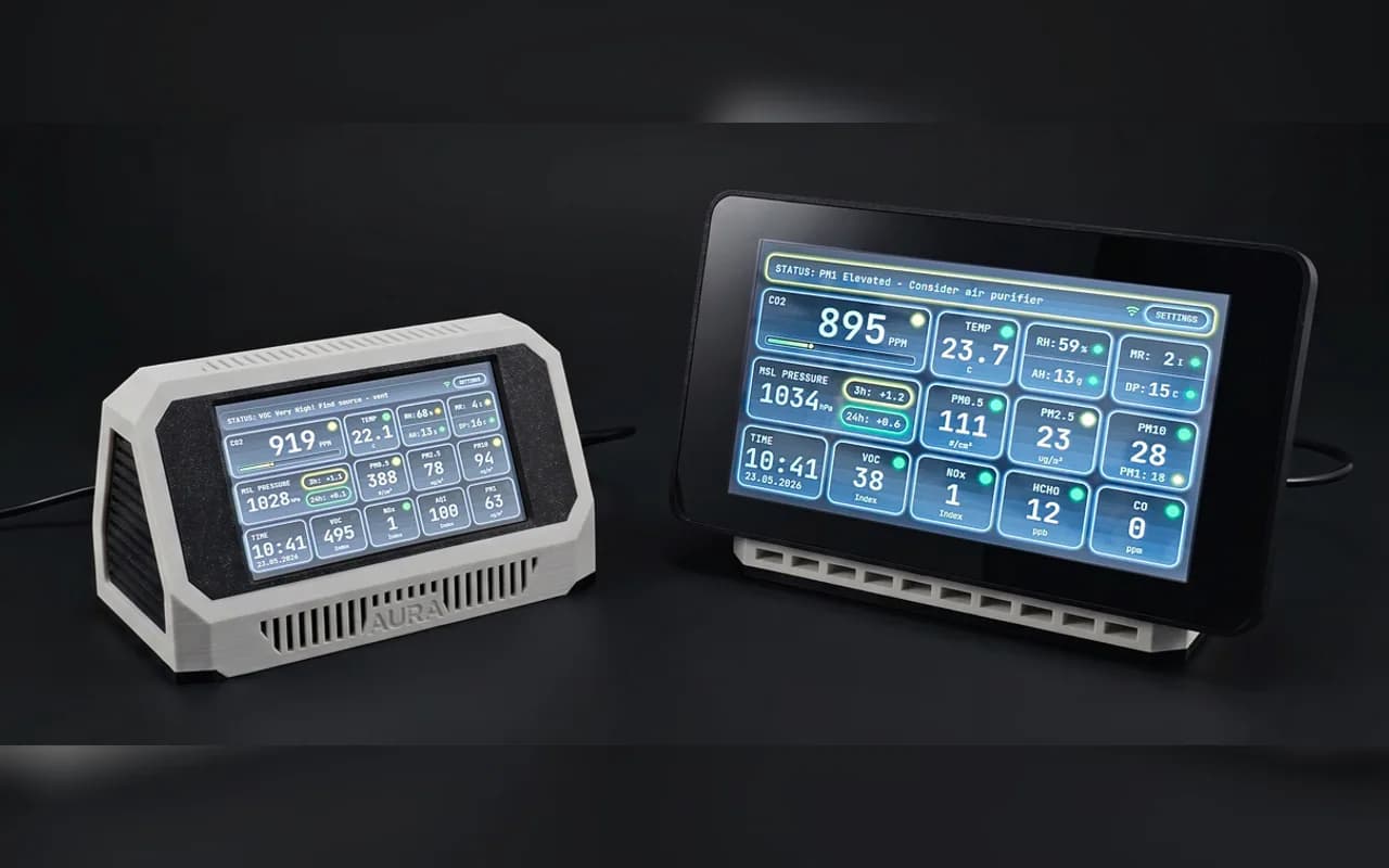 Aura AQ 4.3-inch and 7-inch Waveshare display builds